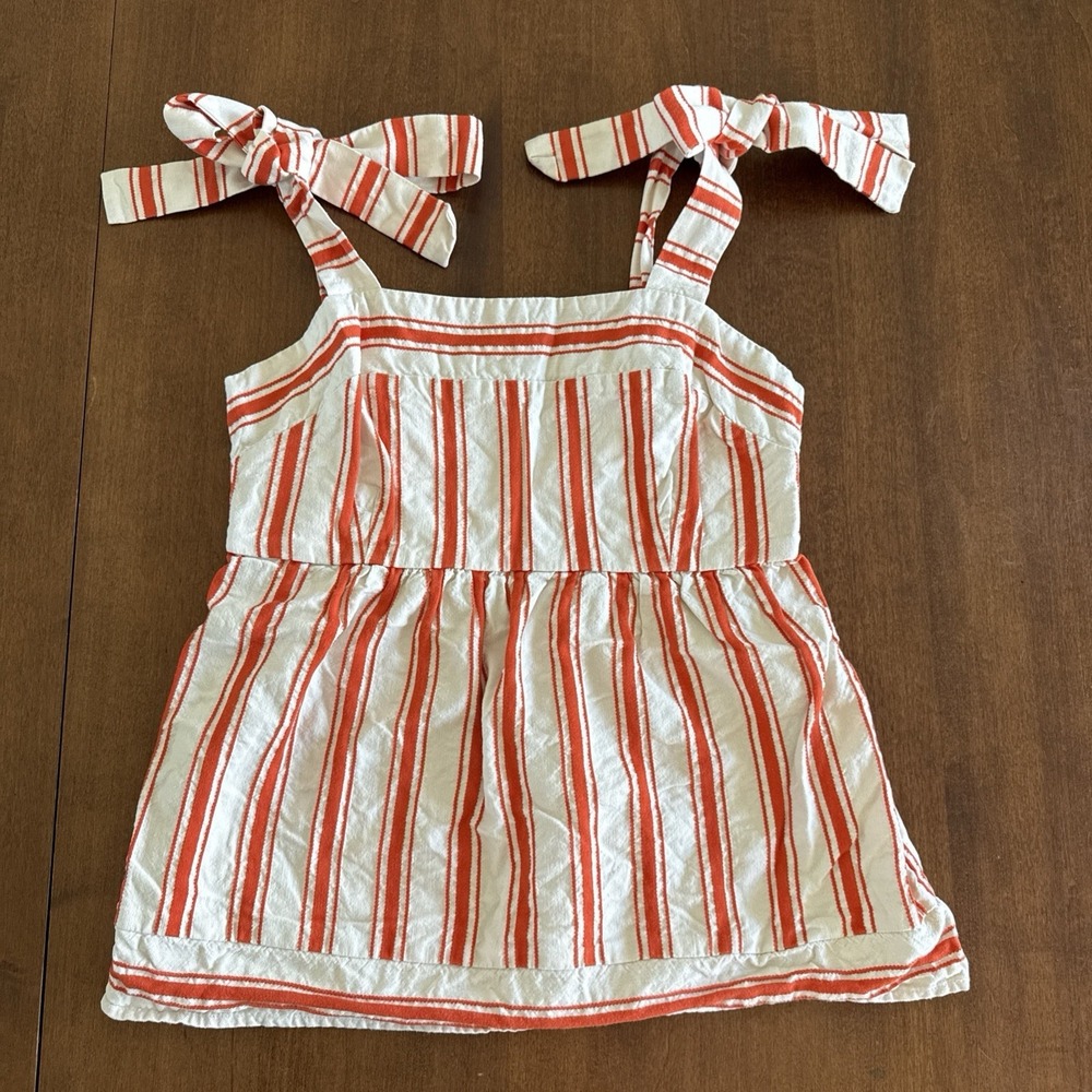 Cabi Brunch Top Adjustable Strap Cotton Linen Blend Sz S Resort Wear Orange